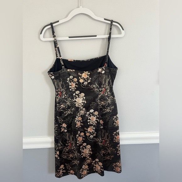 Urban Outfitters Black Dragon Satin Mini Dress - Picture 6 of 9
